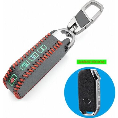 Luminous Car Key Leather Skin Fob Set Case Cover Holder For Kia Sportage 2018 2019 R Stinger Remote Sorento Cerato Key Protect