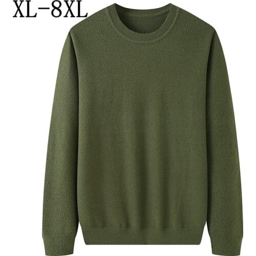 8XL 7XL 6XL New Fall Winter Oversized Sweater Men Thick Mink Cashmere Mens Sweaters Business Mens Pullovers Soft pull homme