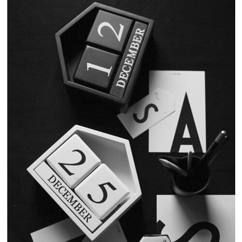 Decoration Calendar Decoration decor Black And White Desk Calendar Lettering Craft Supplies декор для дома ديكور עיצוב הבית