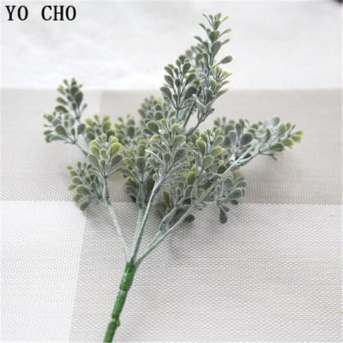 YO CHO High Quality Artificial Plants Flocking Milan Grass Eucalyptus DIY Home Office Garden Verandah Simulation Plants Greenery