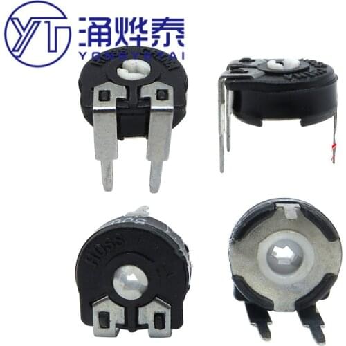 YYT 5PCS PT10 adjustable resistance horizontal arrow hole potentiometer 500 ohms 2K 3K 3K5 4K5