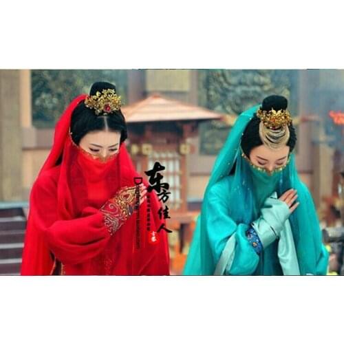 Multicolor Sword Lady Costume Hanfu Tang Suit TV Drama Legend of Banshu Actress Costume