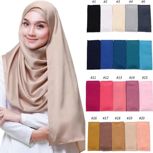 1pc New Arrival Smooth Matt Color Satin Scarf Shawls Plain Solider Colors Satin Hijab Muslim scarves/scarf 32 Colors For Choose