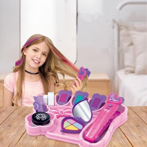 18pcs/set Childrens Princess Pretty Makeup Set Wash-able Real Hair Dyeing Makeup Toys Play House Toy For Baby Girls Fun Gift