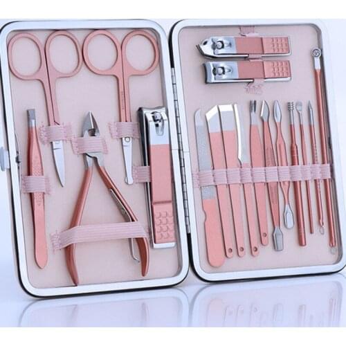 18Pcs Scissors Nail Clippers Set Dead Skin Pliers Nail Cutting Pliers Pedicure Knife Nail Groove Inflammation Nail Manicure Tool