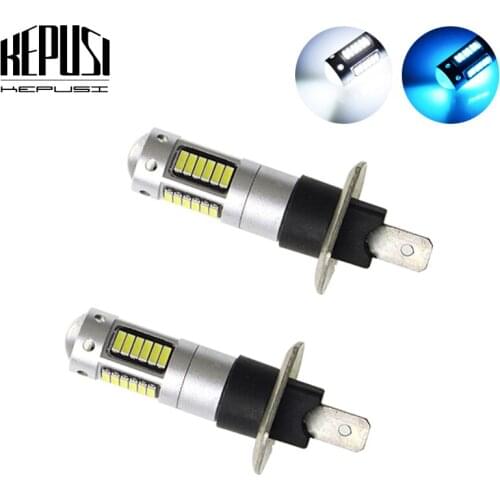 2pcs High Power DRL Lamps 30SMD 4014 H1 LED Replacement Bulbs For Car Fog Lights Daytime Running Lights White Blue