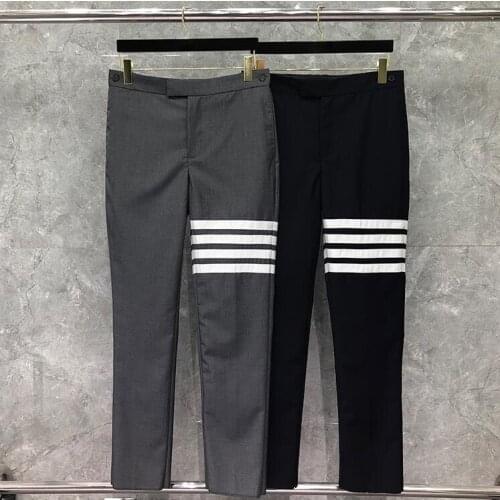 2021 Fashion Brand Pants Men Casual Suit Pants Mens Business Striped Spring And Autumn Straight Formal Trousers Ins