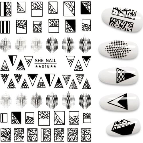 2021 English characters Love Geometry 3D Nails Art Sticker Self-Adhesive Manicure Accessories Decal