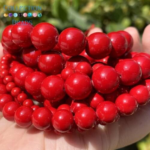 4/6/8/10/12mm Natural Red Shell Mother Of Pearl Loose Spacer Beads For Jewelry Making DIY Bracelet Necklace Handmade 15
