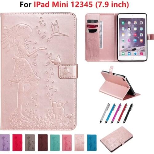 7.9 inch Tablet Coque For Apple IPad Mini 1 Mini 2 Mini 3 Mini 4 Mini 5 Case 2019 Shell Girls Cat Embossed Fundas For IPad Mini