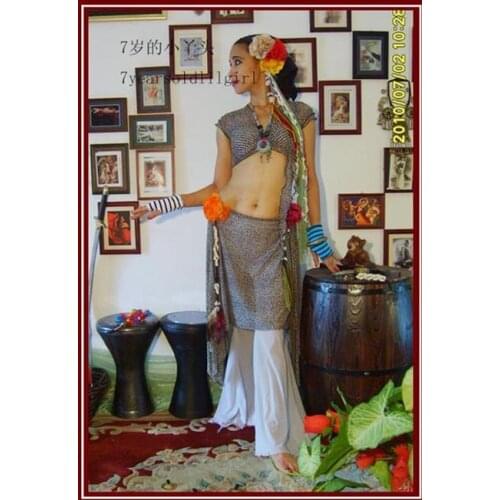 7Years Old Lil Girl Gothic Tribal Belly Dance Over Skirt BK05