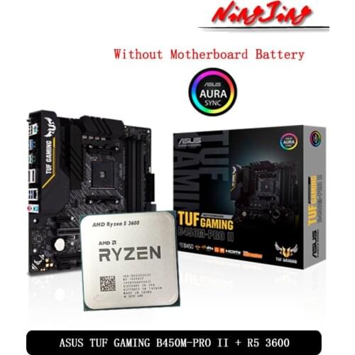 AMD Ryzen 5 3600 R5 3600 CPU + ASUS TUF GAMING B450M PRO II Motherboard Suit Socket AM4 All new but without cooler