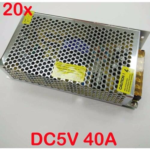 FREE DHL 20pcs/lot DC5V 40A 200W Switching Power Supply transformer, Input AC110~240V ,2 years warranty