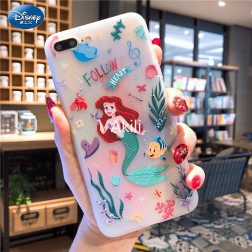 Mermaid Princess Snow White Silicone Case for IPhone 11 12Pro Xs Max iPhone SE 2020 7 8 Plus Official Liquid Silicon Full Cover
