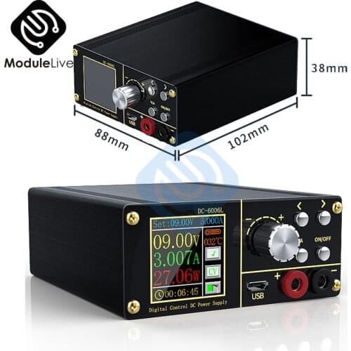 DC6006L CNC Digital Control DC Adjustable Regulated Power Supply DC 60V 1.44 Inch TFT Color LCD DIsplay Screen Voltmeter Ammeter