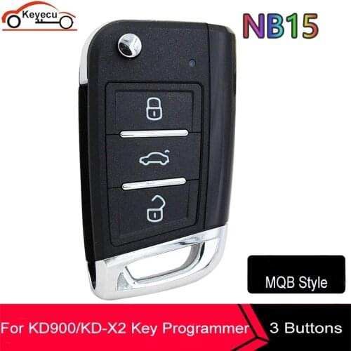 KEYECU KEYDIY B NB ZB Series B15 NB15 ZB15 Universal KD MQB Style Remote Key 3 Button for KD900 KD900+ URG200 KD-X2