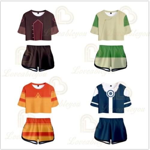 2021 New Animation Summer Fashion 3D Printed Cosplay Crop Tops Shorts Suit for Sexy Girls Beach Clothing Sets