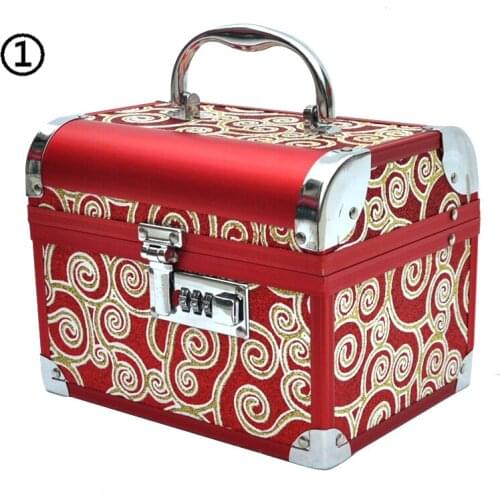 High grade make-up box jewelry storage jewelry festive red Princess Wedding Gift portable jewelry password box