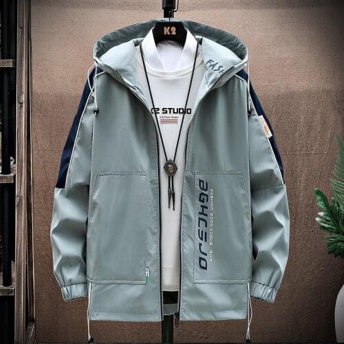Mens Coat Spring Autumn New Korean Version Hooded Casual Jacket Men Fashion Zipper Slim Fit Jackets Outwear