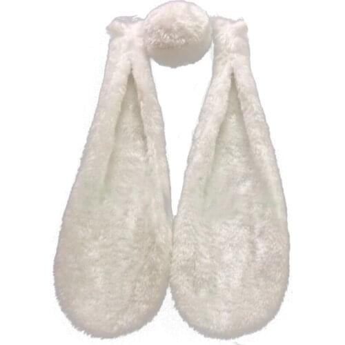 Cute Unisex Fluffy Plush Rabbit Ears Tail Halloween Carnival Costume Accessories Toys Childrens Fans Party Halloween Gifts