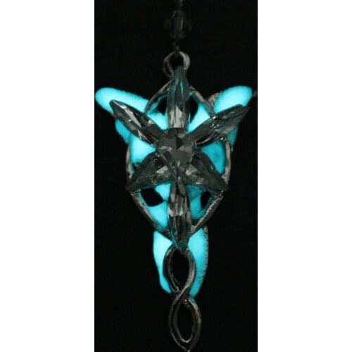 MQCHUN The Elves Princess Necklace Fashion Arwen Evenstar GLOW in the DARK Luminous Pendant Necklace For Women Girls Charm