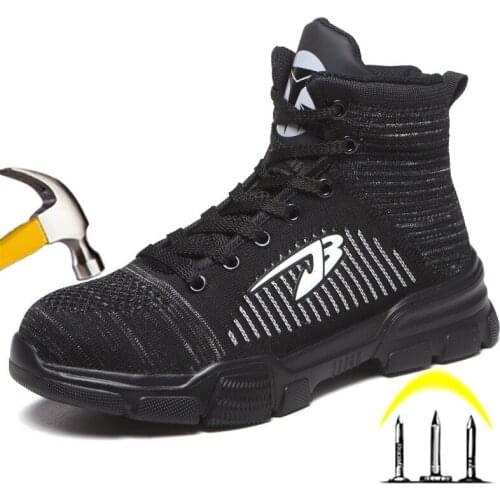 Men Work Safety Boot Steel Toe Indestructible Shoes Anti-smashing Puncture-Proof Fashion Safety Shoes Male Footwear Work Sneaker