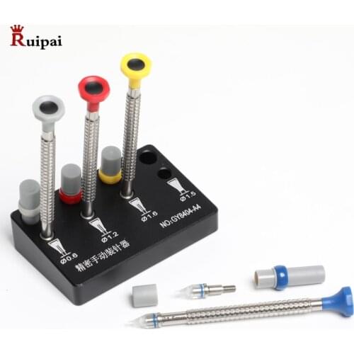 Set of 4 Watch Hand Install Setting Tools Dual Sided with Replaceable Tips Pusher Fitting Set Kit