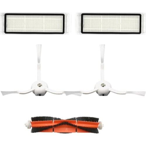 5pcs/set Main Brush With Hepa Filter And Side Brush Kits For Xiaomi Robot Vacuum Cleaner Accessories Replacement Parts#dg4