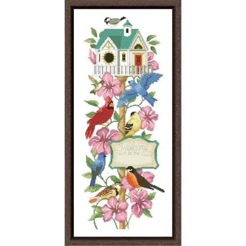 Flowers and birds cross stitch kits Dreampattern embroidery needlework sets 18ct 14ct 11ct unprint cloth DIY handmade