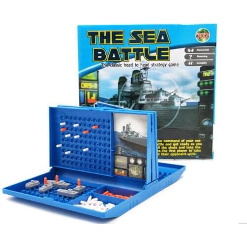 Sea Battle Game Ships Strategy Board Game for 2 Players Childrens Puzzle Desktop Game Toy Family Party Parent-child Interaction