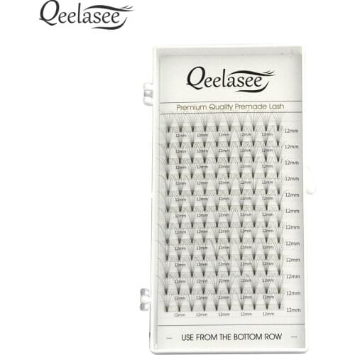 Qeelasee New 3D-7D Short Stem Pre Made Volume Fans Faux Mink Premade Russian Volume Eyelash Extension Makeup Lashes