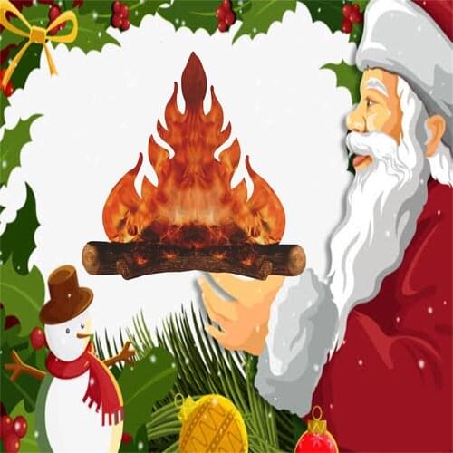 New Christmas Fire Pile Luminous Wall Sticker Flame Cardboard Happy Halloween Party Decor For Home New Year Ornaments Easter