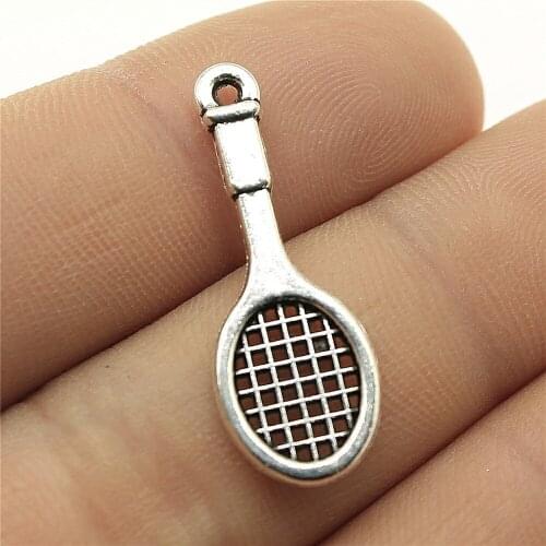 10pcs 29x10mm Tennis Racket Charm Pendants For Jewelry Making Badminton Racket Pendants Charm Racket