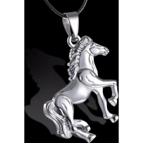 Rinhoo Run Horse Pendant Necklace Charming Stainless Steel Pendants Fashion Animal Jewelry for Women Men Dainty Character Gift