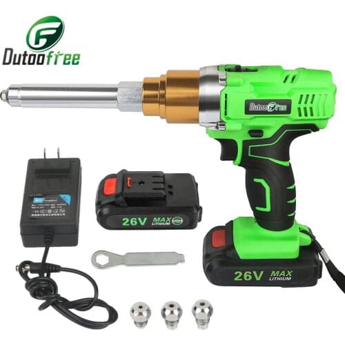Riveter Gun 26v 6000mAh Portable Cordless Rechargeable Electric Blind Support 2.4mm-5.0mm Rivet With LED Light Riveting Tool