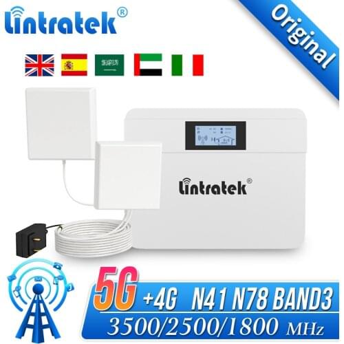 Full set 4G 5G Signal Booster 3500mhz Repeater Band3 N41 N78 2500 TDD Amplifier + Global 5G Antenna For Spain Saudi Arabia