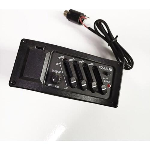 Professional 4 Band Acoustic Guitar Preamp Amplifier EQ 7545R Pickup 6.5MM Output Acoustic Guitar Acceseories Drop Shipping