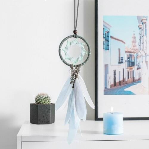 Simple Style Feather Dream Catcher Pendant Home Decor Living Room Handmade Ornament Bedroom Kids Girls Gifts Decoration