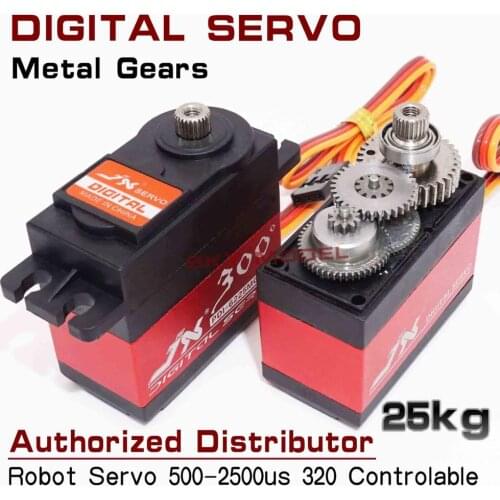 JX Servo PDI-6225MG-300 25kg Metal Gear Standard Digital Servo For RC Car Airplane Robotic Arm Servo 300 Degree Standard Servo
