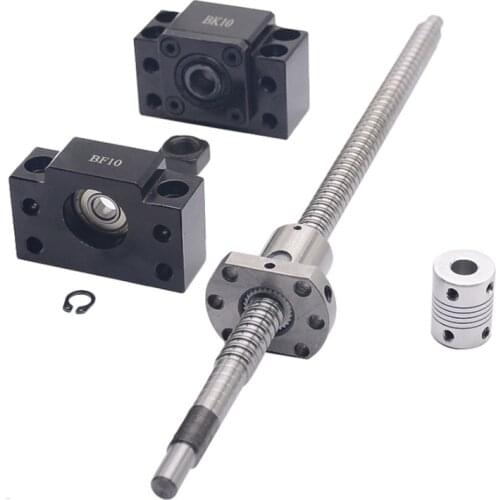 SFU1204 set:SFU1204 L-500mm rolled ball screw C7 with end machined + 1204 ball nut + BK/BF10 end support + coupler for CNC parts