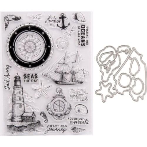 Silicone RUBBER Clear Stamps CUTTING DIES For Scrapbooking sailboat LETTERS DIY PAPER Album Cards MAKING EMBOSSING FOLDER MOLD