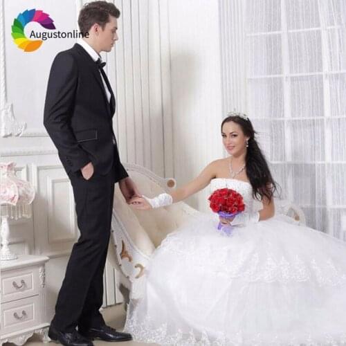 Custom Made Peaked Lapel Black Men Suit Wedding Suits Slim Fit Groom Tuxedo Groomsmen Suit 2 Piece Jacket Pants Party One Button