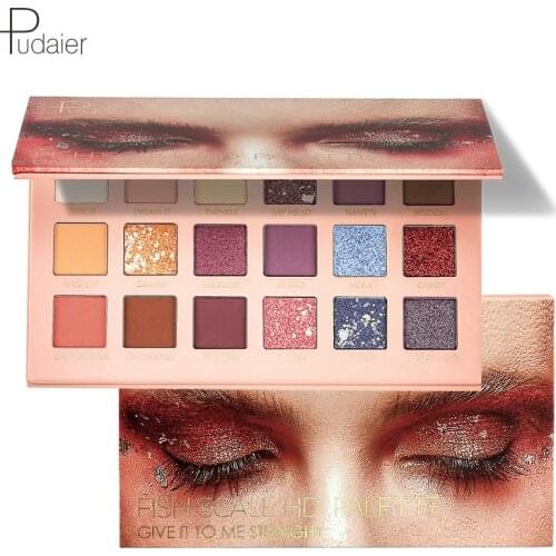 Pudaier Fish Scale Eye Shadow Plate 18 Color EyeShadow Plate Desert Rose Net Red Pop Son Wholesale Makeup Ins Cosmetic Gift