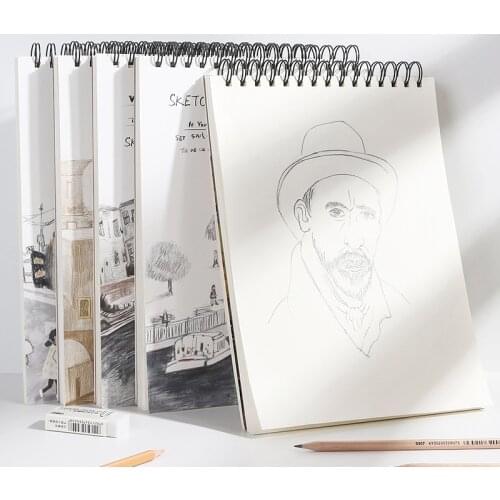 4Books Professional Sketchbook For Drawing Graffiti Thick Paper 160 GSM Spiral Notebook Office Art School Supplies Stationery