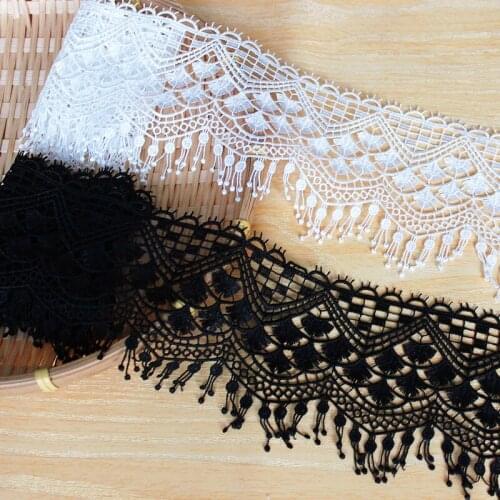 2Yds/lot 10cm wide fan shape water soluble embroidery tassel polyester silk palace style decorative lace accessories X326