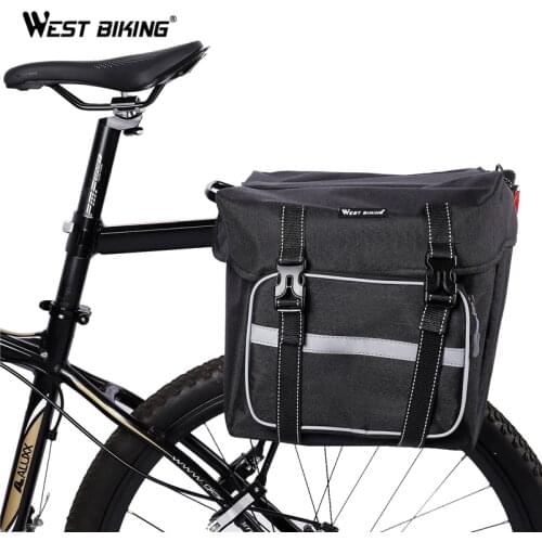 WEST BIKING 25L Bicycle Panniers Cycling Bags Retro Luggage Carrier Basket Rear Seat Rack Trunk Bags MTB Bicycle Accessories