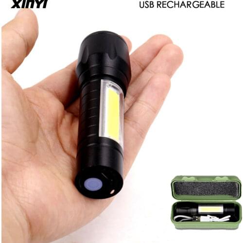 Built in battery XP-G Q5 Zoom Focus Mini led Flashlight Torch Lamp 2000 Lumens Adjustable Penlight Waterproof For Outdoor
