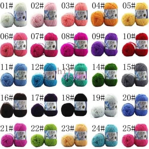 Crochet Wool ALL Colour Thick DIY Yarn wholesale DIY Cotton soft baby 50g HandCrafts Knitting Milk Baby Knitting Sweater Soft