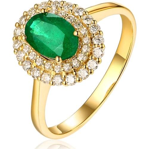 Vintage princess green crystal emerald gemstones diamonds rings for women 18k gold color jewelry bijoux bague party gift elegant
