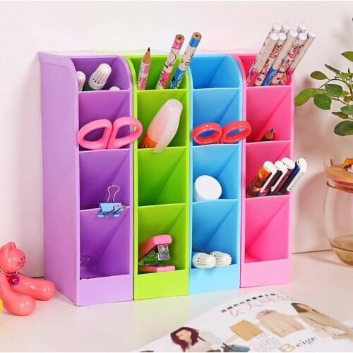 1Pc Pen Holder Storage Box for Home Office Four-Grid Desk Drawer Separator Wallet Container Rectangular Socks Basket Organizer